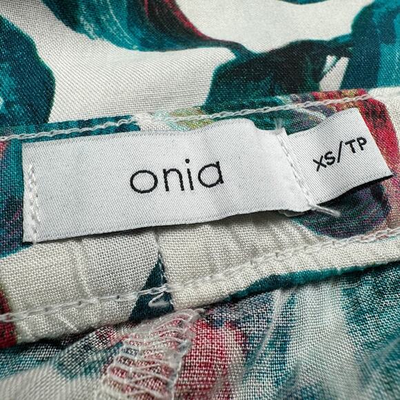 ONIA Pants Women Extra Small White Leaf Mila Cover Up Resort Beach Tropical Boho - Picture 8 of 15